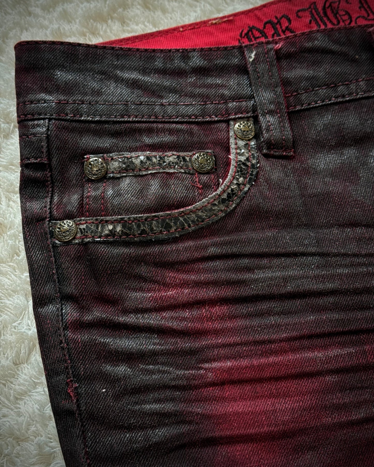 Sky Bombers Blood Waxed Whiskered Flared Jeans