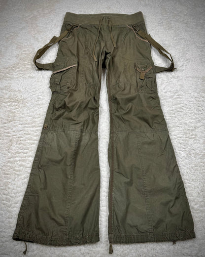 G.O.A Military Flared Suspender Cargo Pants
