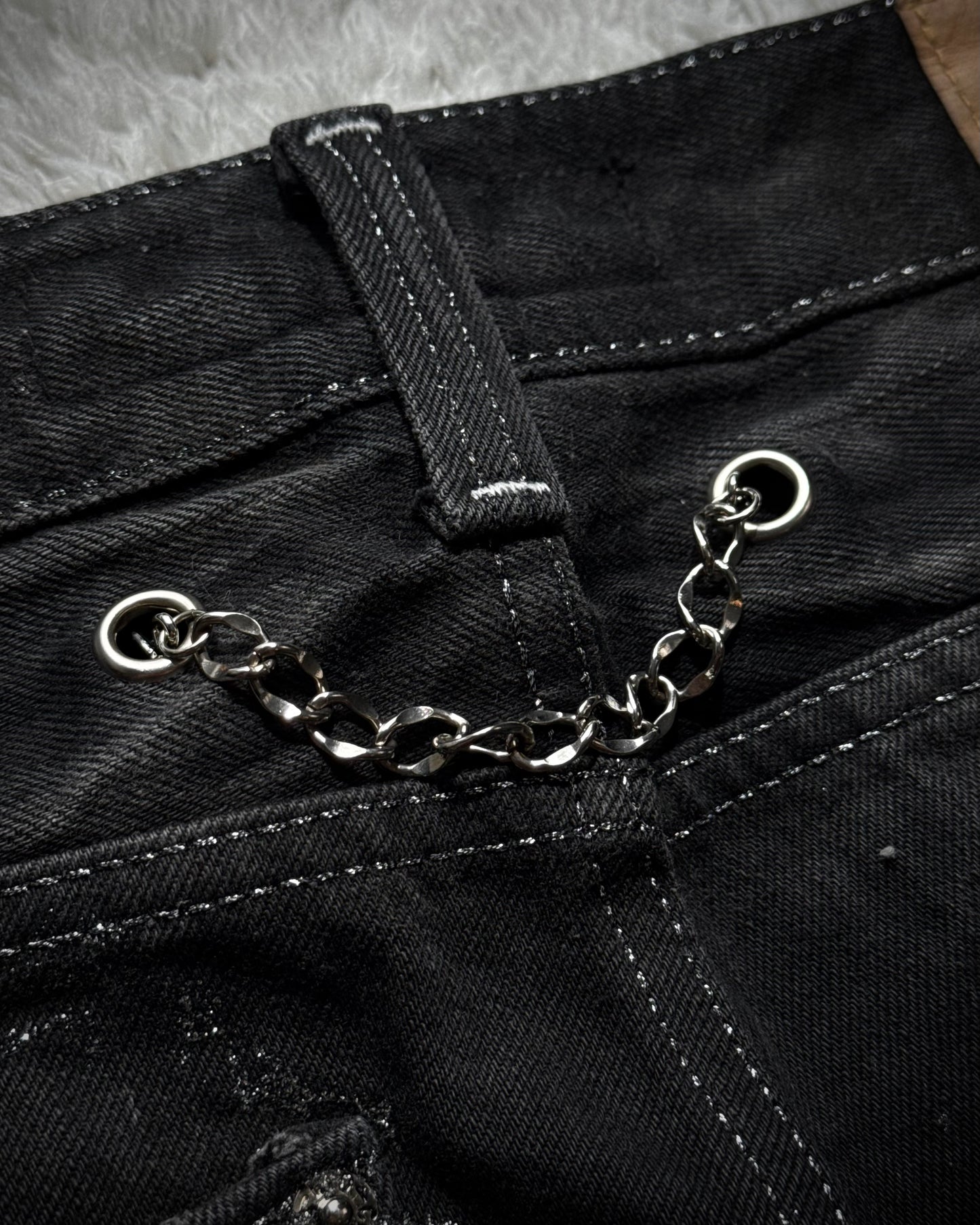 Lagust Silver Splatter Chained Bootcut Jeans