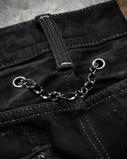 Lagust Silver Splatter Chained Bootcut Jeans