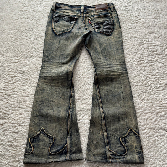 Tornado Mart Python Arc Flared Jeans