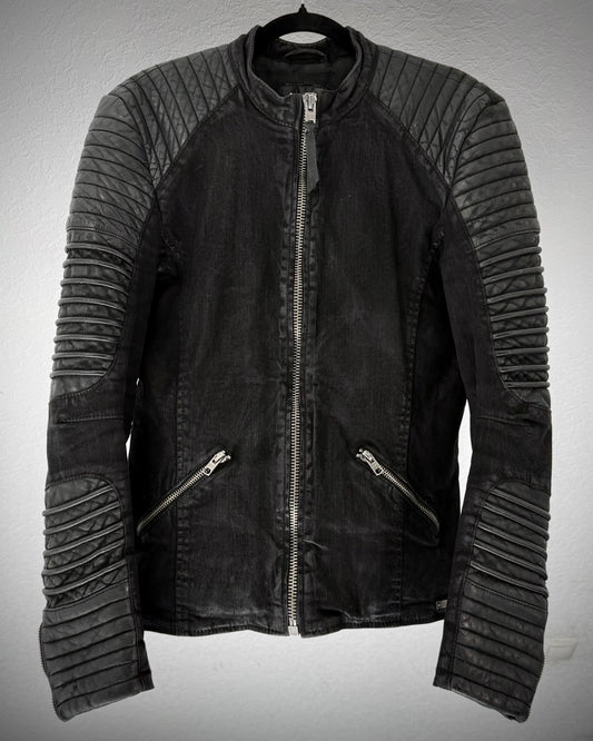 Tigha Waxed Leather Biker Jacket