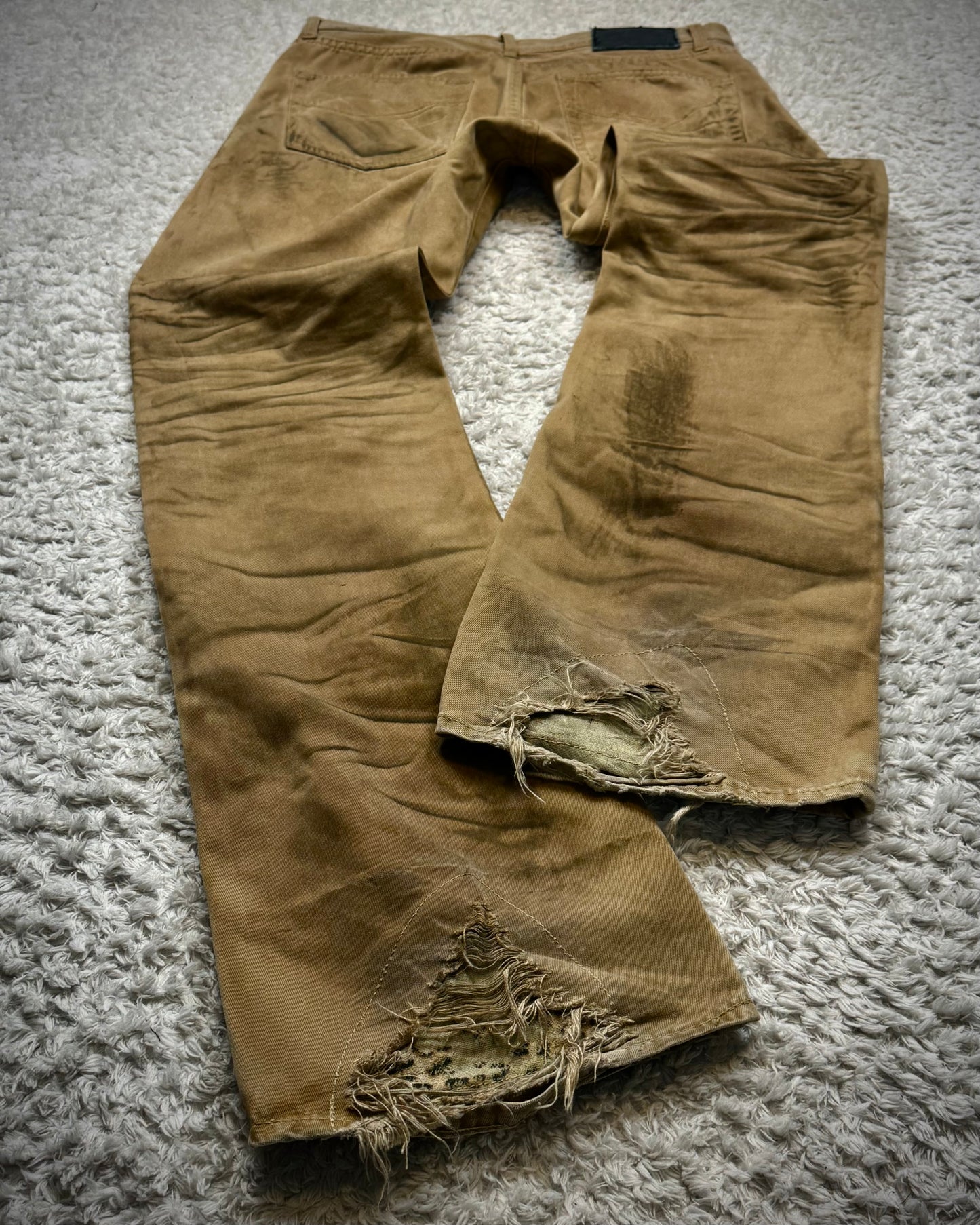 CavariA Leopard Repaired Clawmarks Bootcut Denim