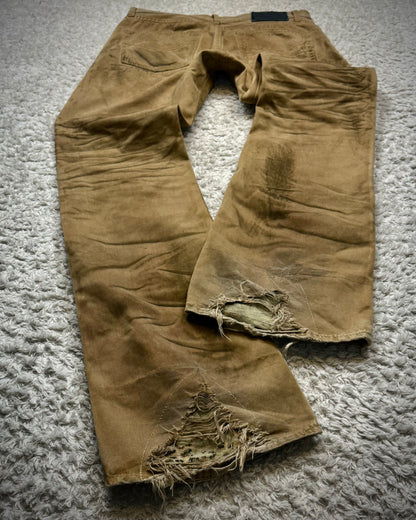 CavariA Leopard Repaired Clawmarks Bootcut Denim