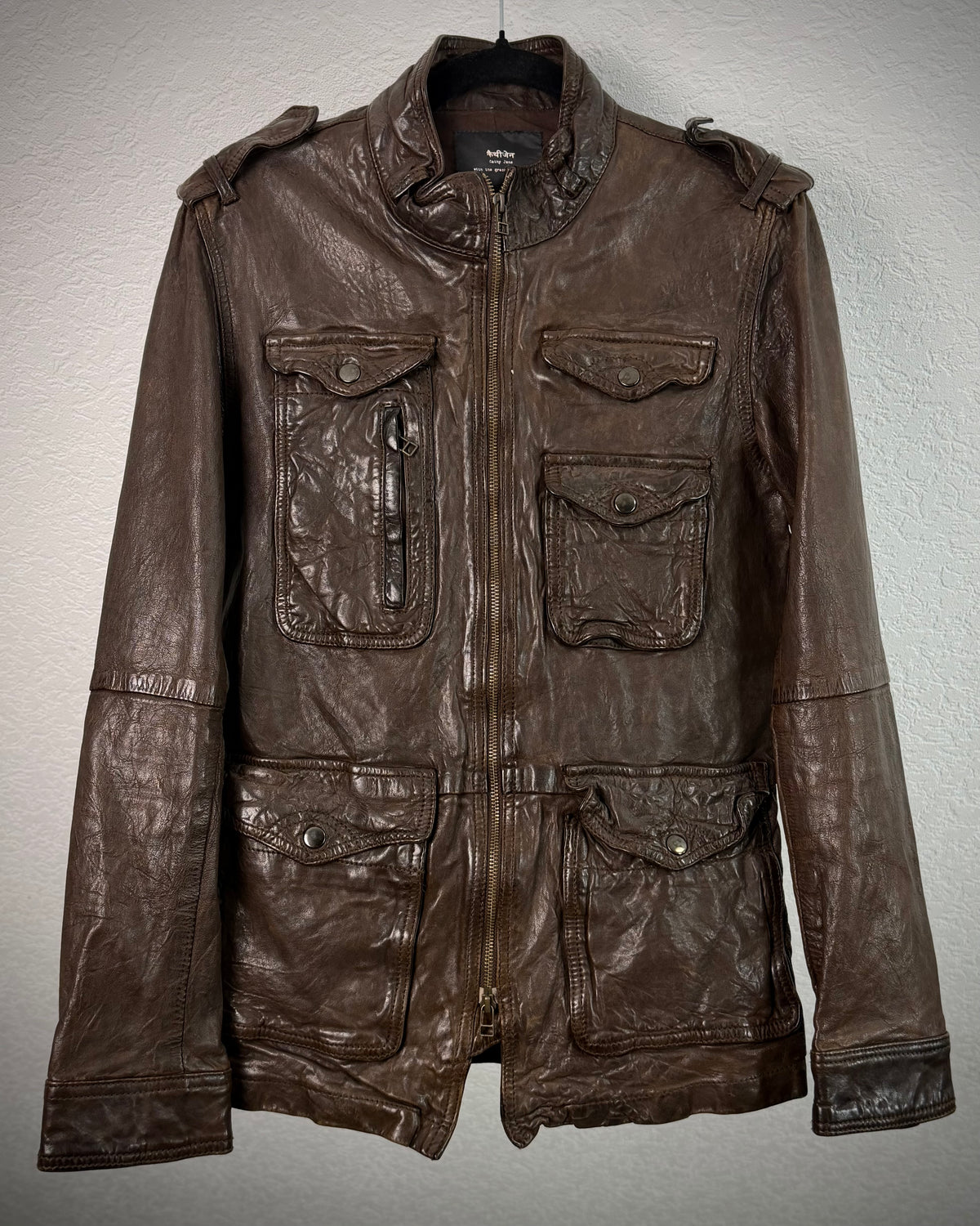 Cathy Jane Quilted Multi Pocket Sheepskin Leather Jacket