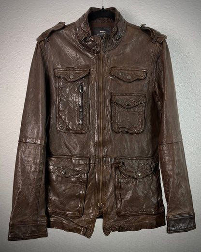 Cathy Jane Quilted Multi Pocket Sheepskin Leather Jacket