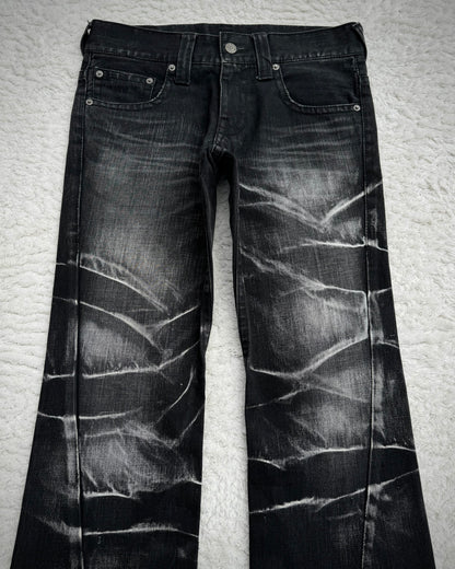 Tornado Mart Whisker Washed Spiral Bootcut Denim