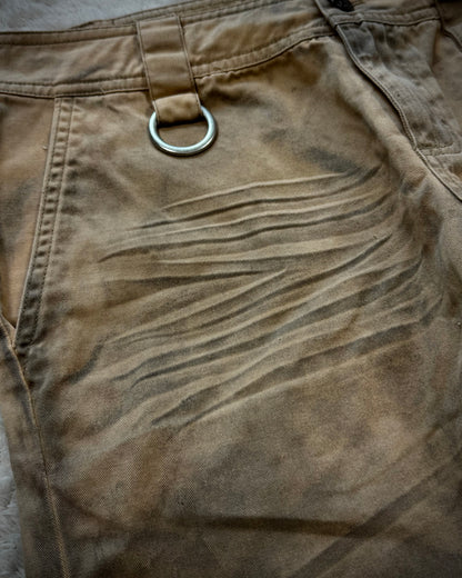 Xfrm Skull Embroidery Whisker Washed Stitched Shorts