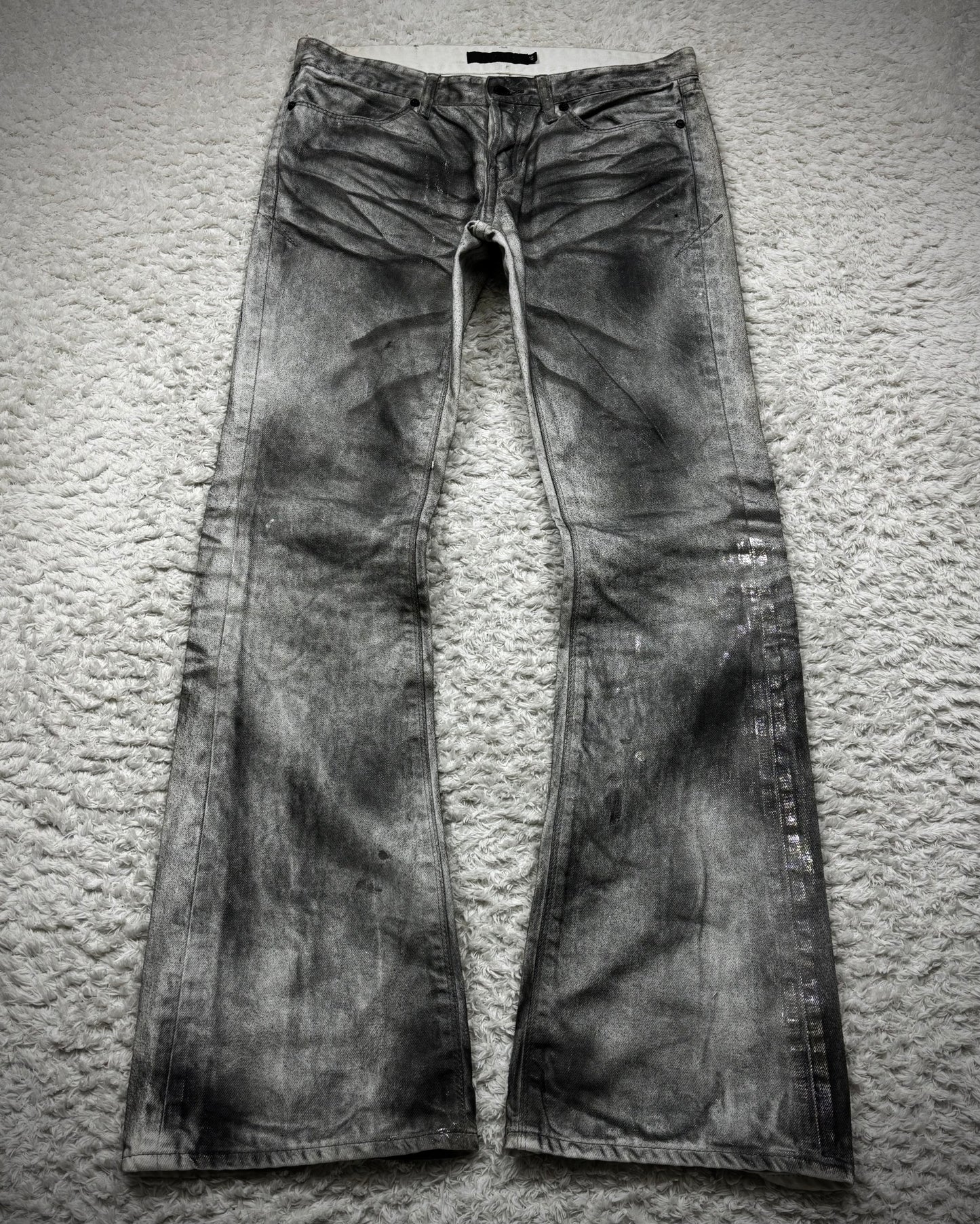 Fuga Clawmarks Coated Luster Flared Jeans