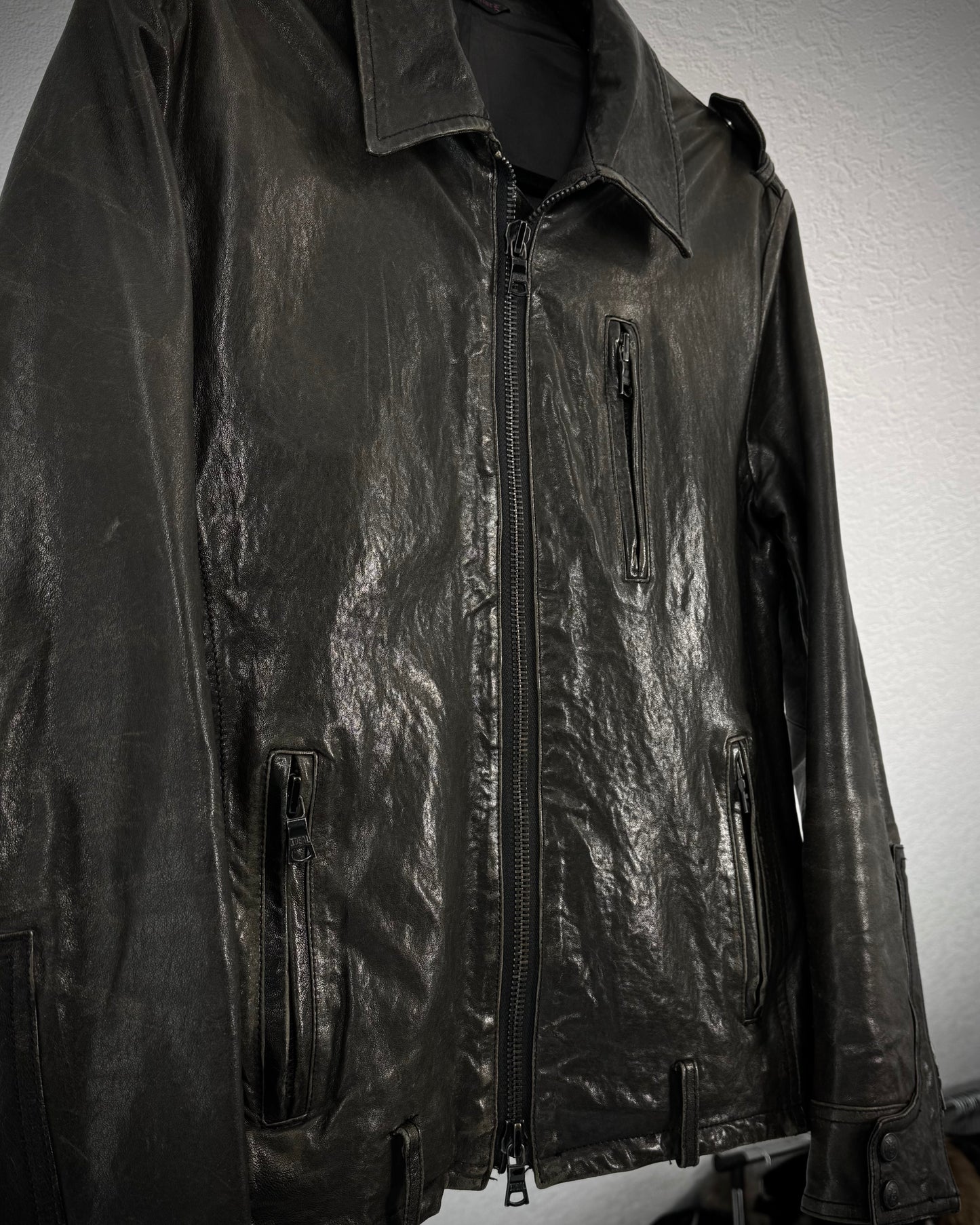 Custom Culture Textured Leather Jacket