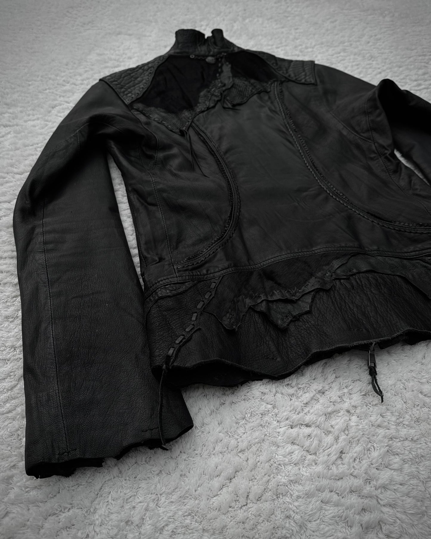 14th Addiction Scarred Leather Jacket