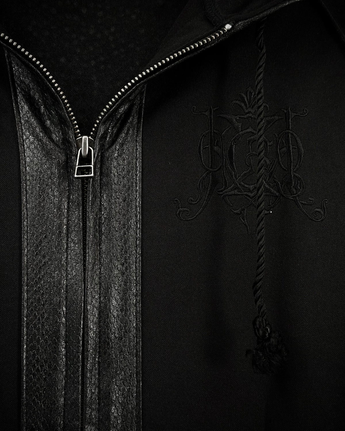Midas Crystal Skull Python Detailed Zip Up Hoodie