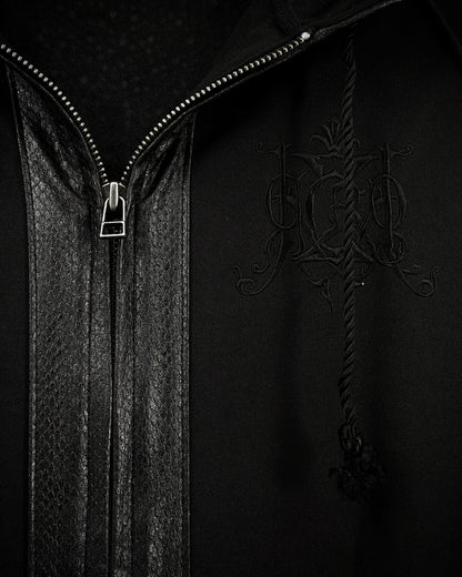 Midas Crystal Skull Python Detailed Zip Up Hoodie
