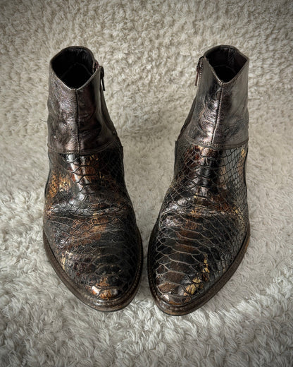 Mirage Gold Luster Python Boots