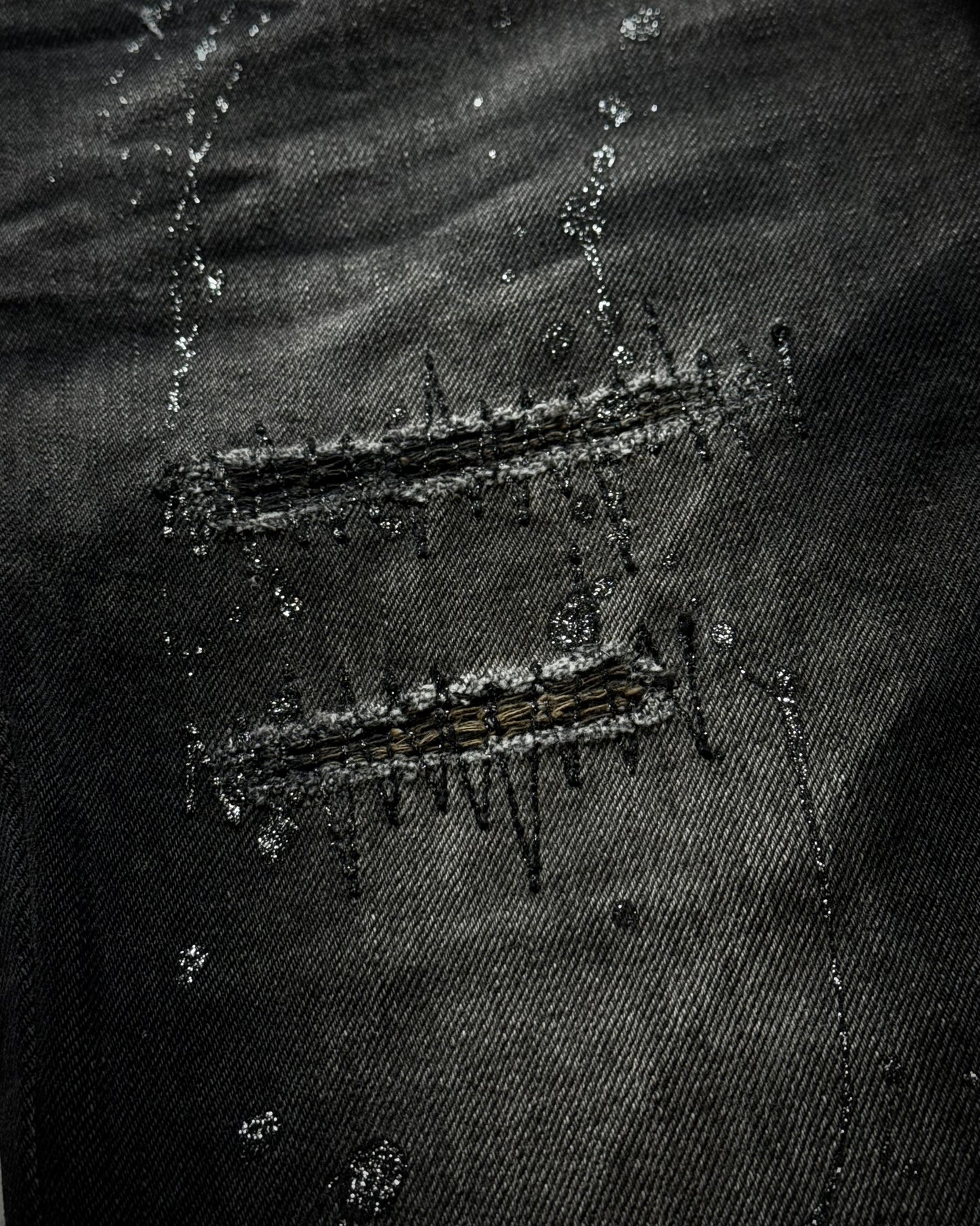 Lagust Silver Splatter Chained Bootcut Jeans