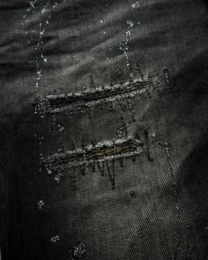 Lagust Silver Splatter Chained Bootcut Jeans