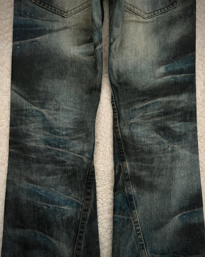 Tornado Mart Mud Washed Spiral Flared Jeans