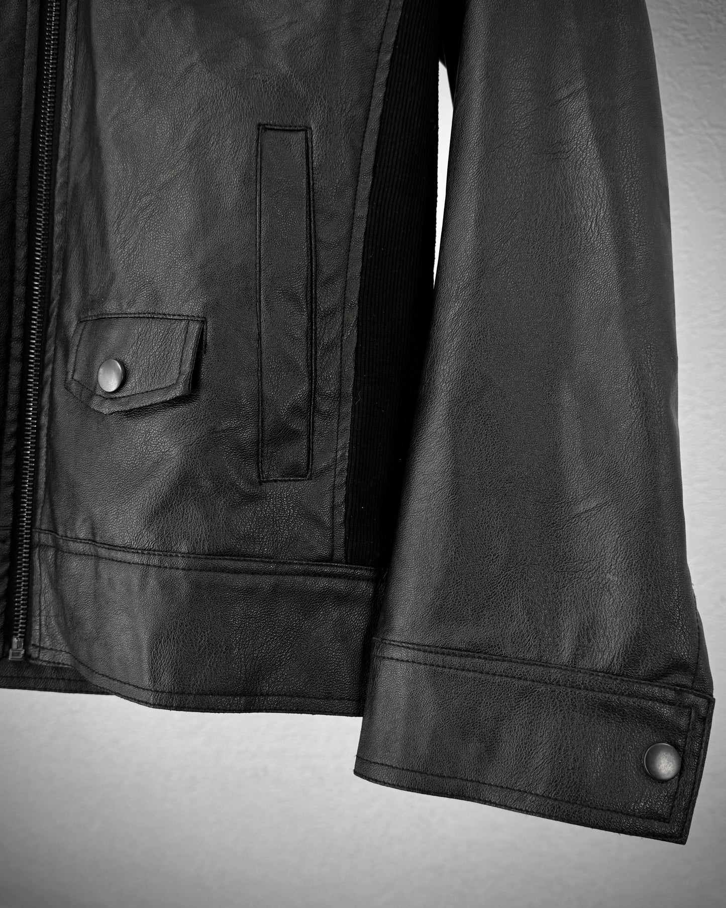 Xfrm Full Zip Hooded Faux Leather Jacket