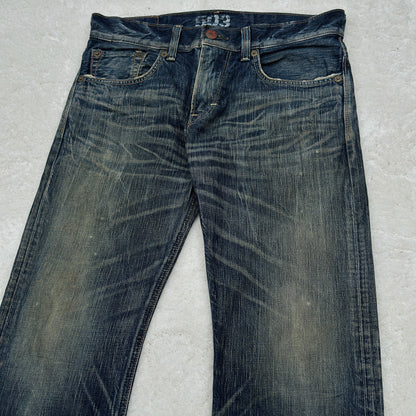 Edwin Blue Trip Mud Washed Flared Jeans