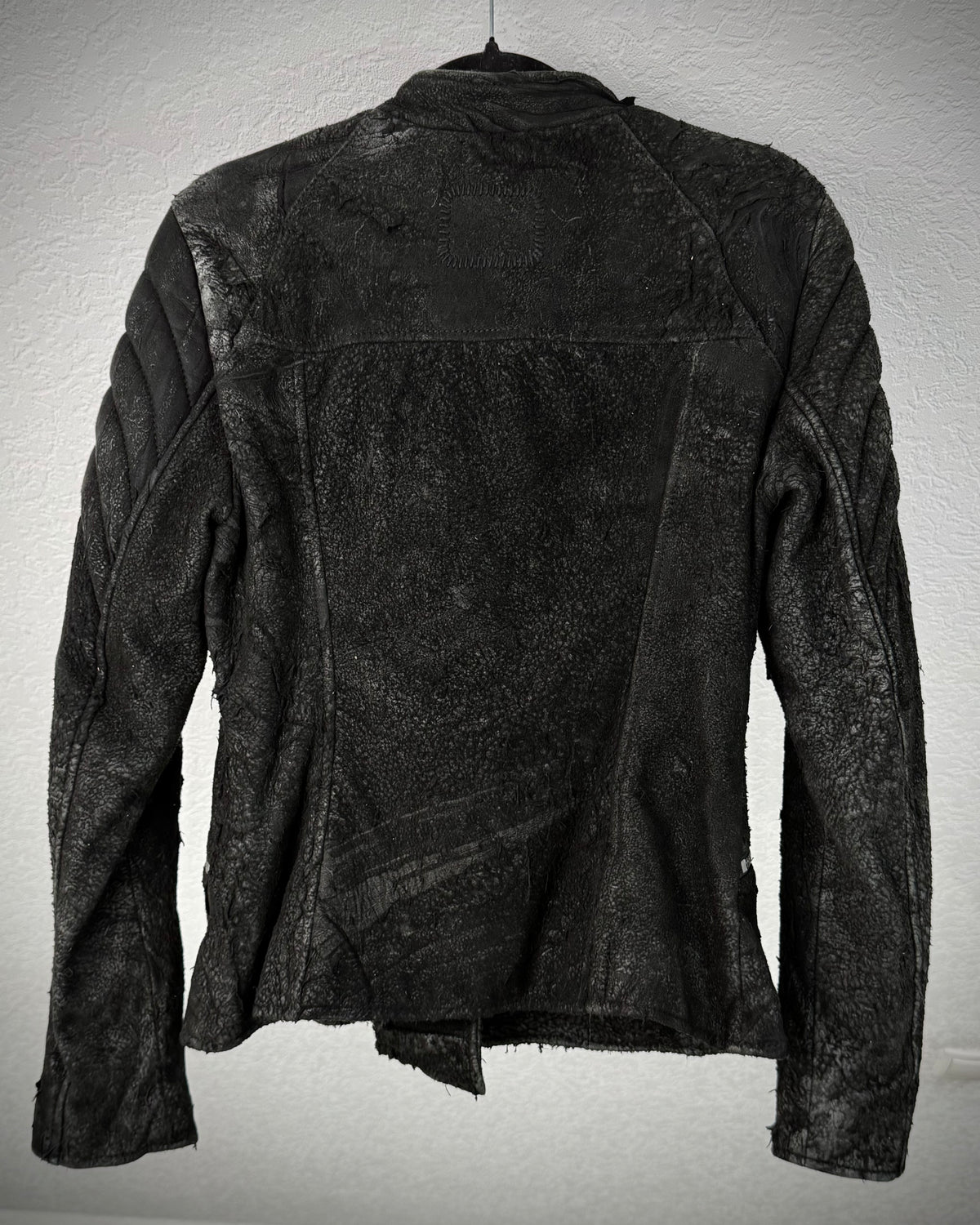 Tigha Blistered Sheepskin Leather Jacket