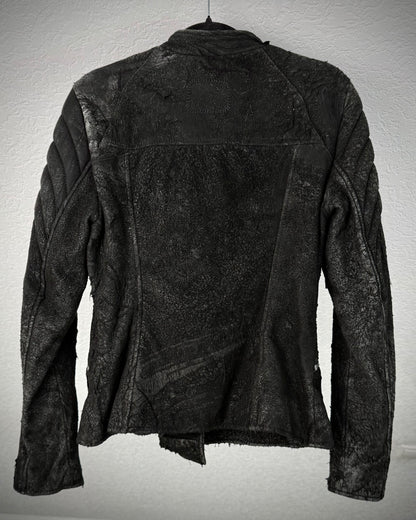 Tigha Blistered Sheepskin Leather Jacket