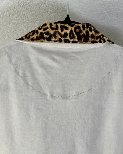 Heavens Gate Leopard Collar Polo Shirt
