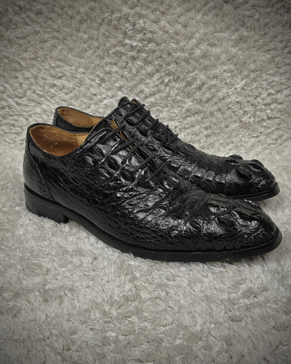 Deep Carved Crocodile Leather Boots