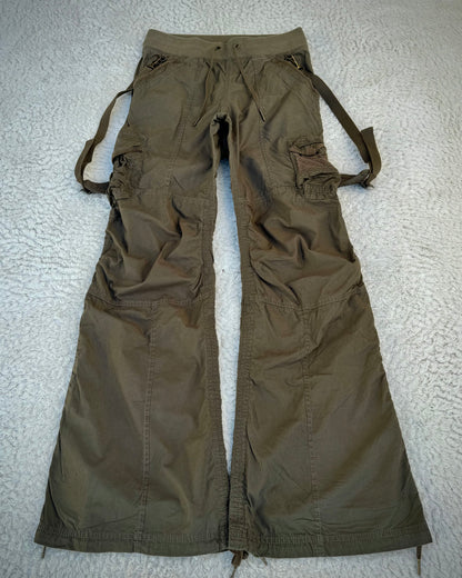 G.O.A Military Suspender Flared Cargo Pants
