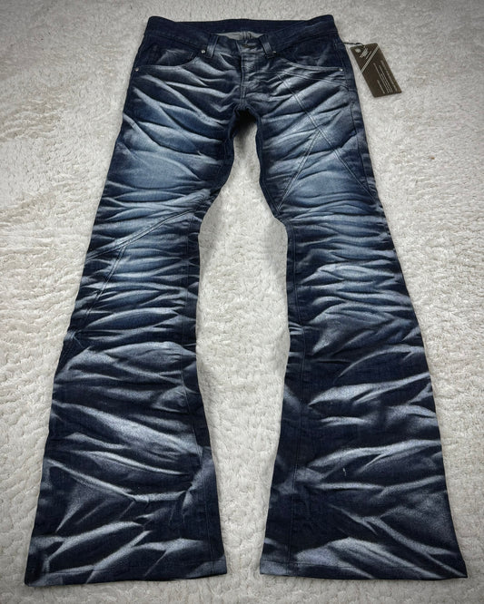 Tornado Mart Silver Whisker Waxed Flared Jeans