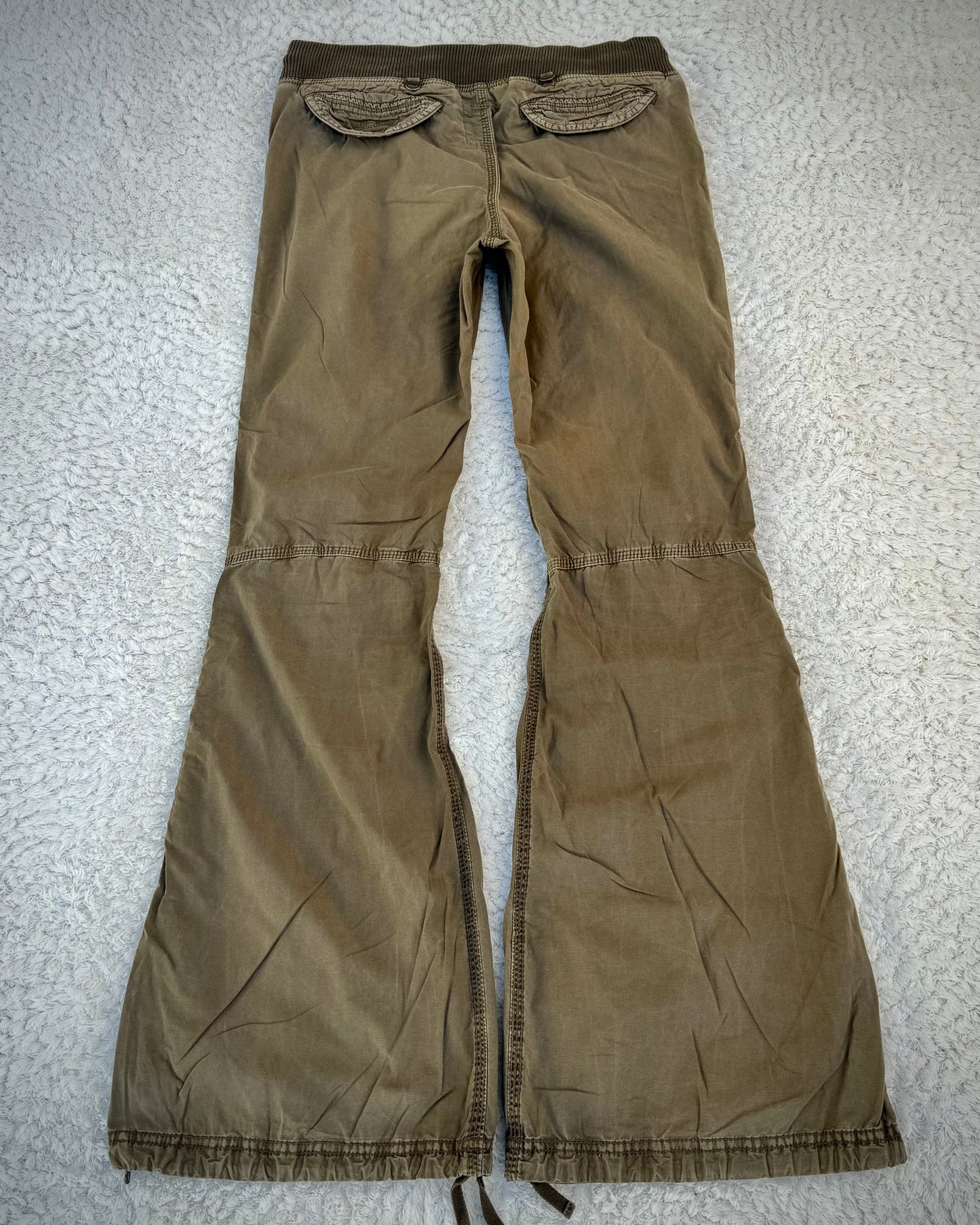 G.O.A Khaki Military Flared Cargo Pants