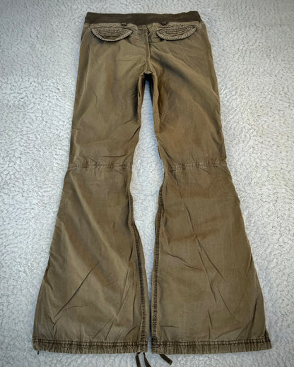 G.O.A Khaki Military Flared Cargo Pants