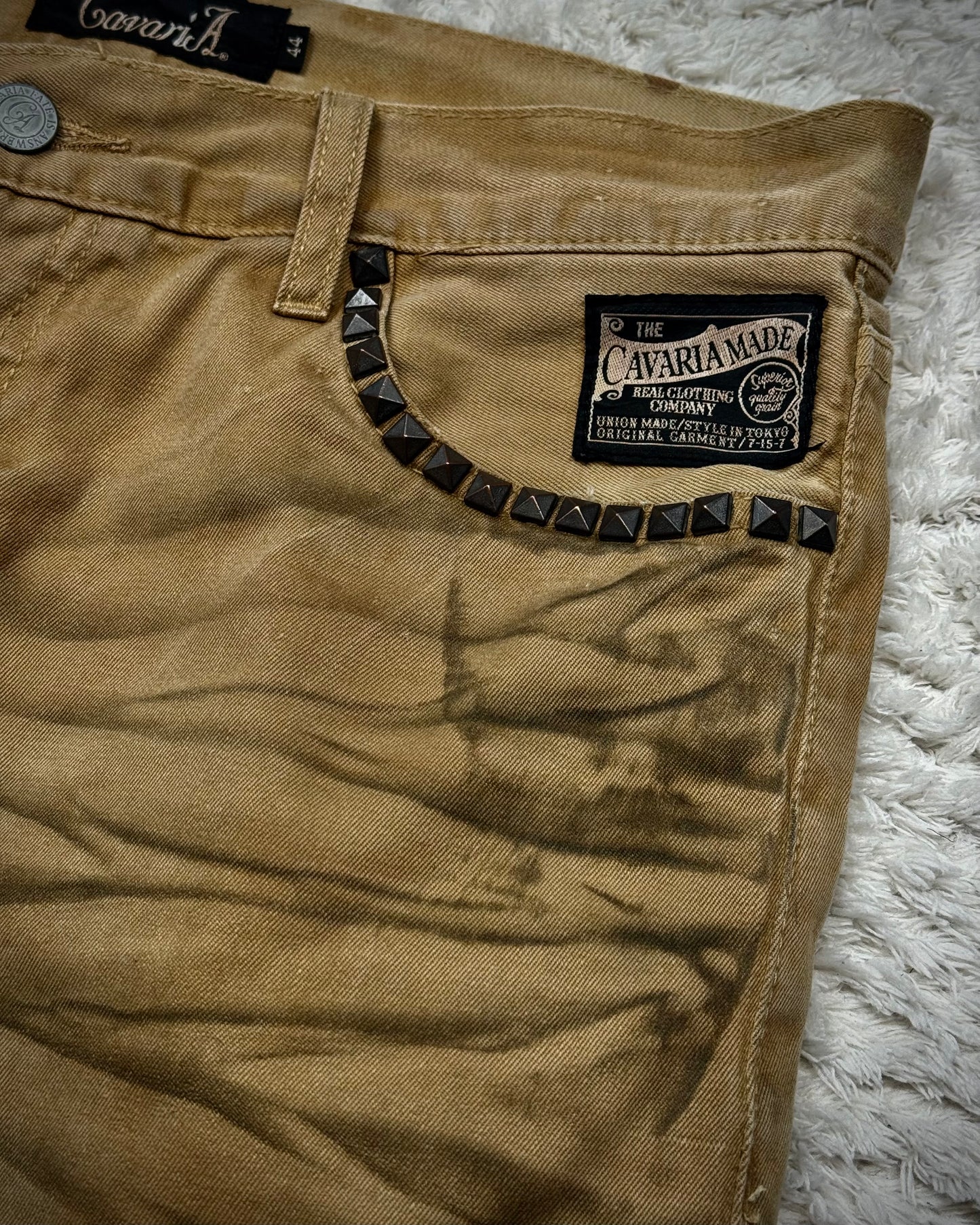 CavariA Leopard Repaired Clawmarks Bootcut Denim