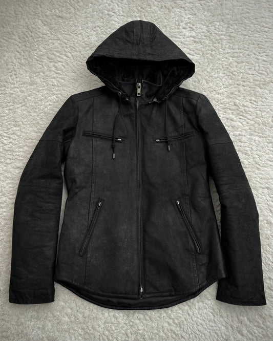 5351 Pour Les Hommes Hooded Sheepskin Leather Jacket