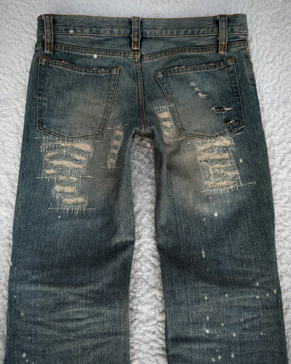 IfSixWasNine Mud Max Pierced Lace Up Bootcut Jeans