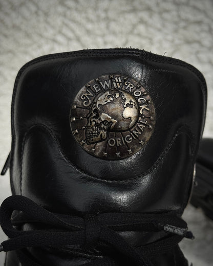 New Rock Steel Heel Leather Boots