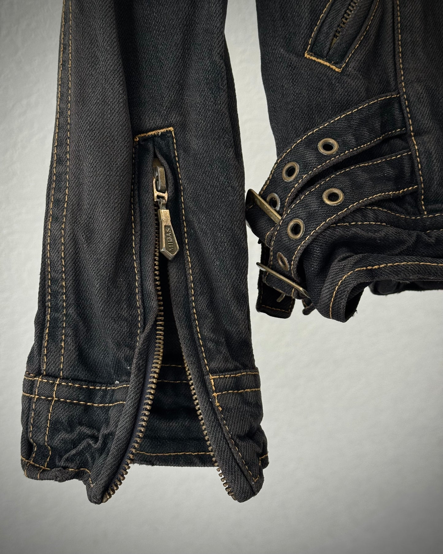 Midas Fur Distressed Denim Jacket