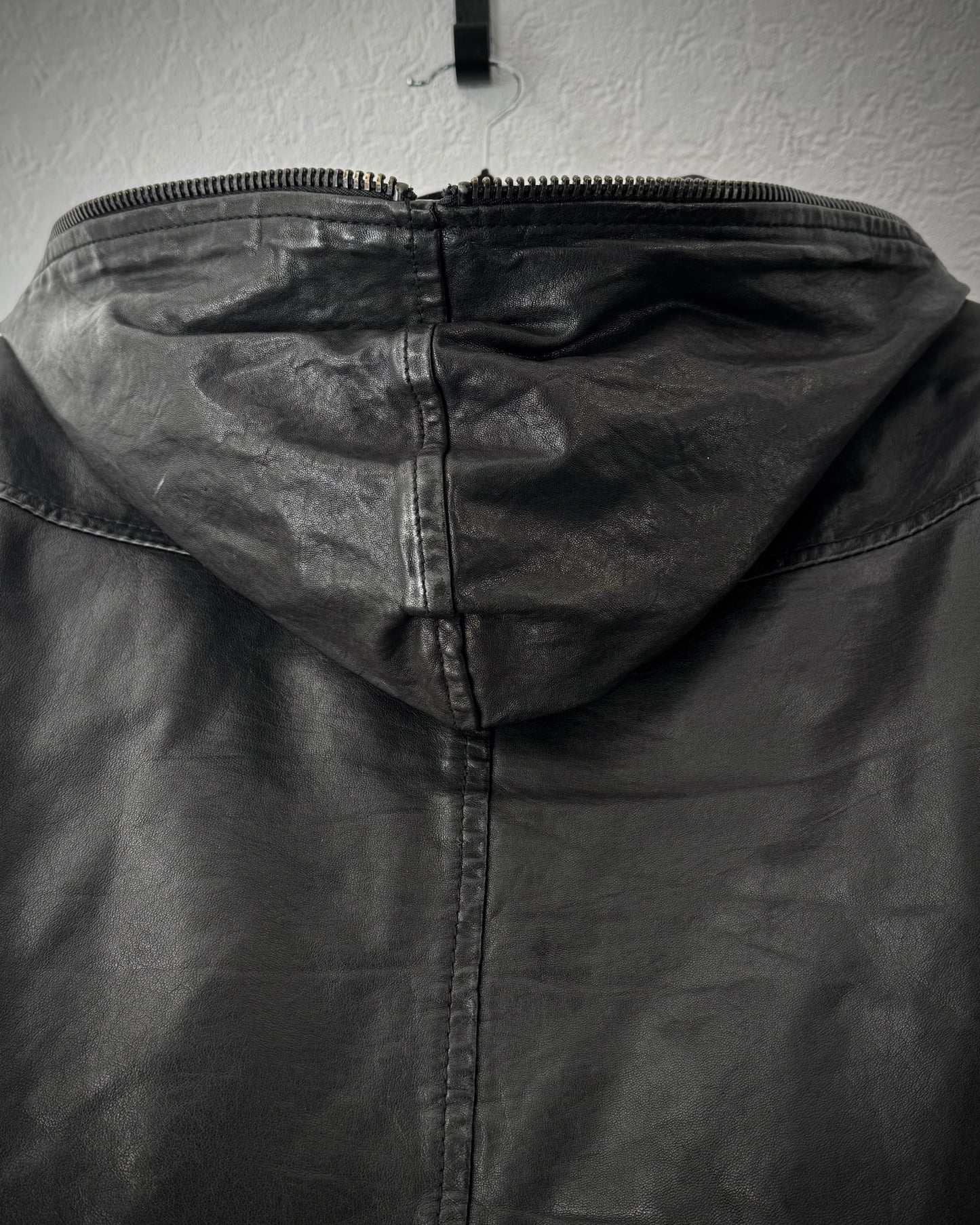 Buffalo Bobs Full Zip Hooded Leather Jacket