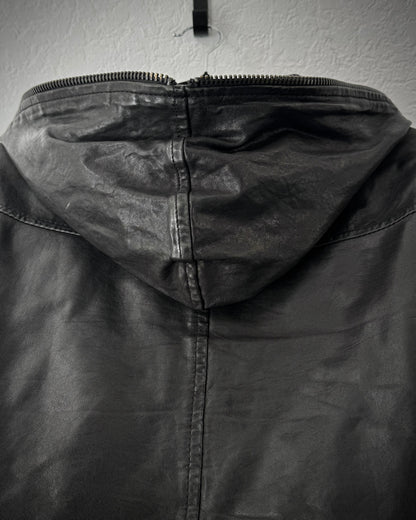 Buffalo Bobs Full Zip Hooded Leather Jacket