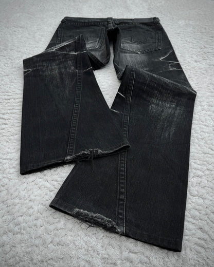 Tornado Mart Whisker Washed Spiral Bootcut Denim