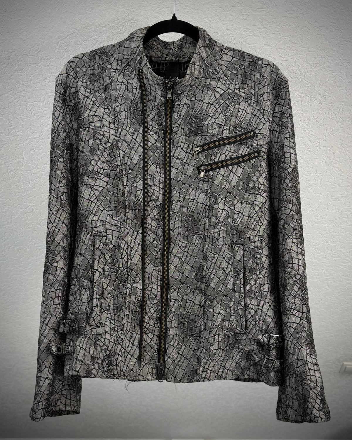 Tornado Mart Crocodile Woven Double Zip Jacket