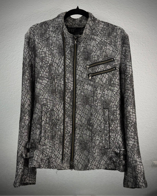 Tornado Mart Crocodile Woven Double Zip Jacket