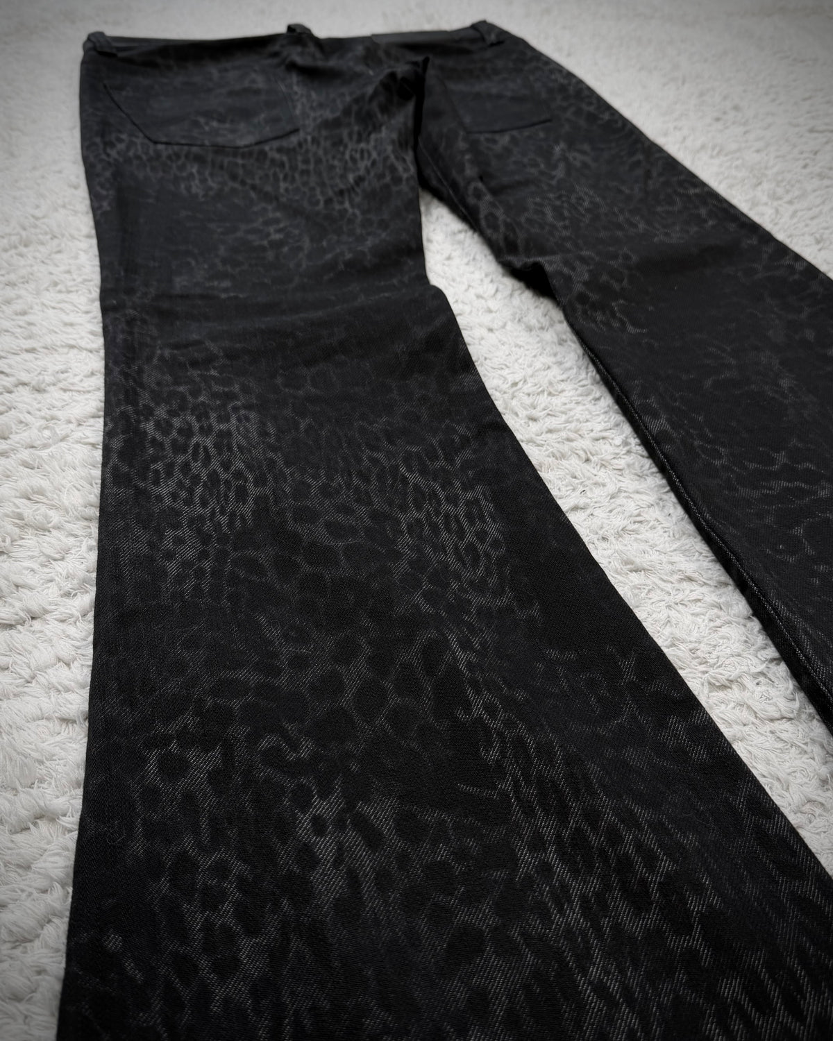 Tornado Mart Leopard Pattern Flared Jeans