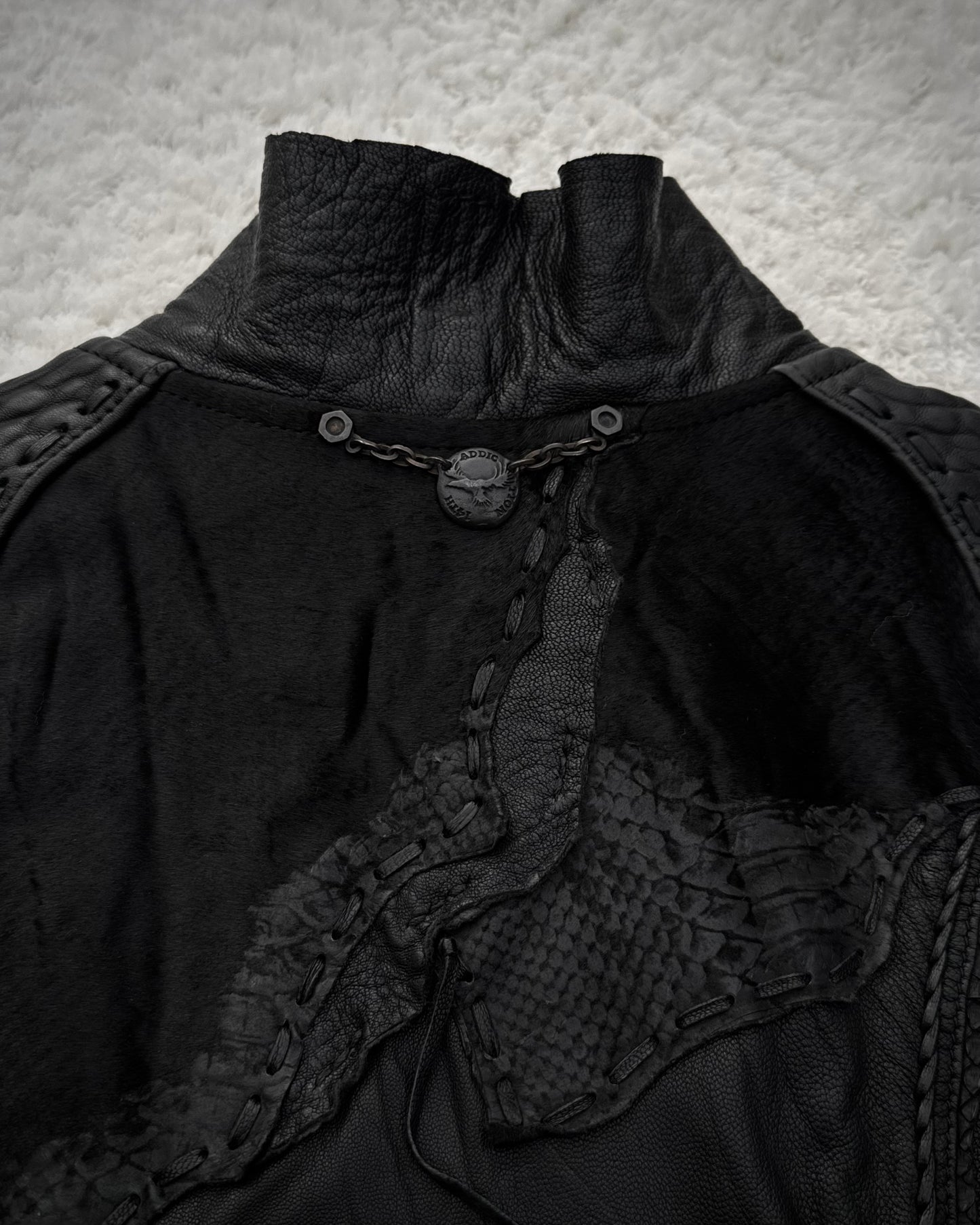 14th Addiction Scarred Leather Jacket