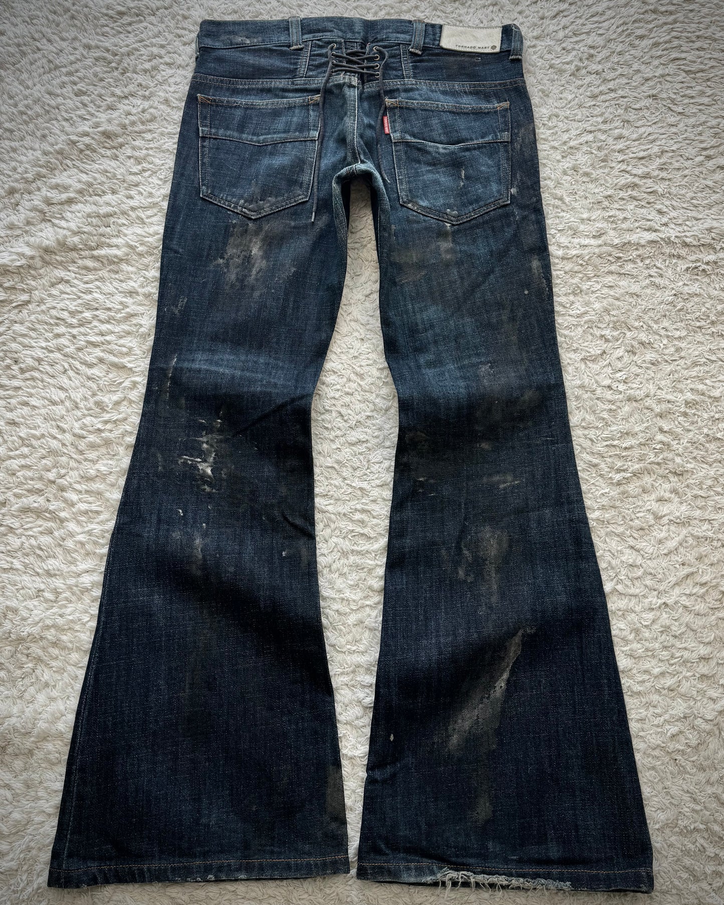 Tornado Mart Painter’s Lace Up Flared Denim