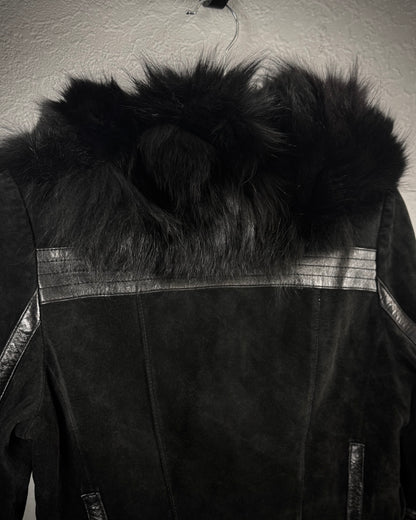 Habosina Fur Extended Leather Jacket