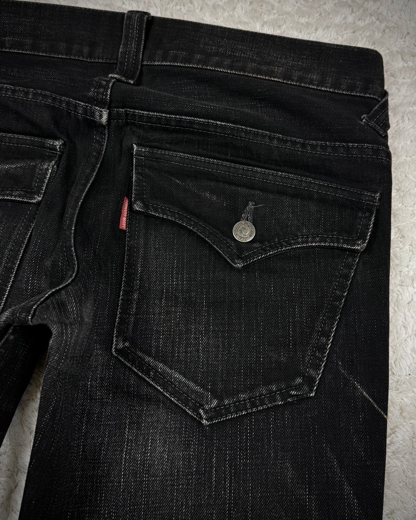 Tornado Mart Blood Clawmark Washed Spiral Flared Jeans