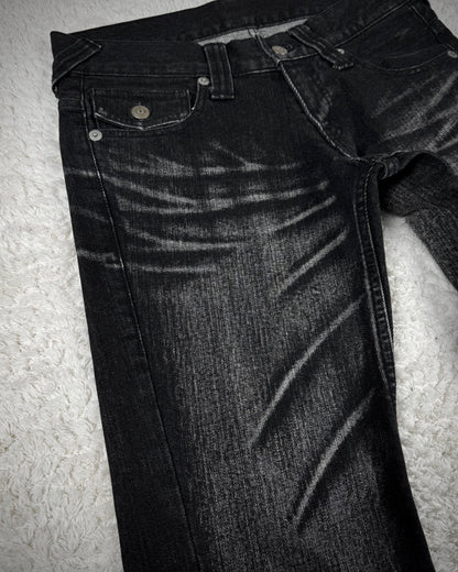 Tornado Mart Clawmark Wash Spiral Flared Jeans