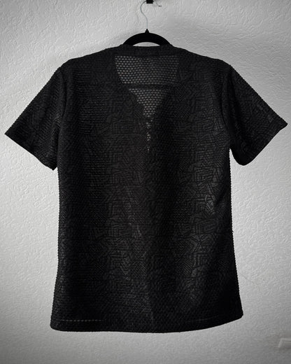 Tornado Mart Lace Up Textured T-Shirt