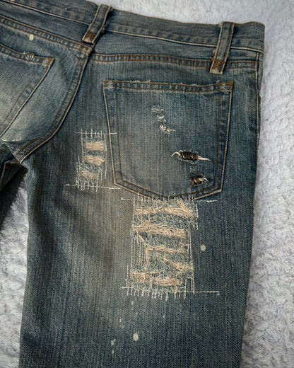 IfSixWasNine Mud Max Pierced Lace Up Bootcut Jeans