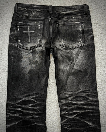 Of The Neige Charcoal Whisker Washed Bootcut Denim